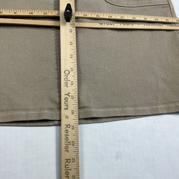 LOFT Vintage A-Line Chino Skirt Khaki Beige Utility Pockets Back Zip Academia 8 - Picture 6 of 11